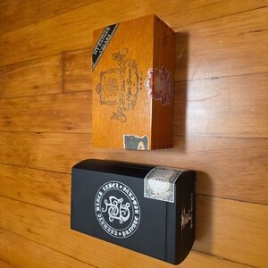 2 Hardwood Cigar Boxes